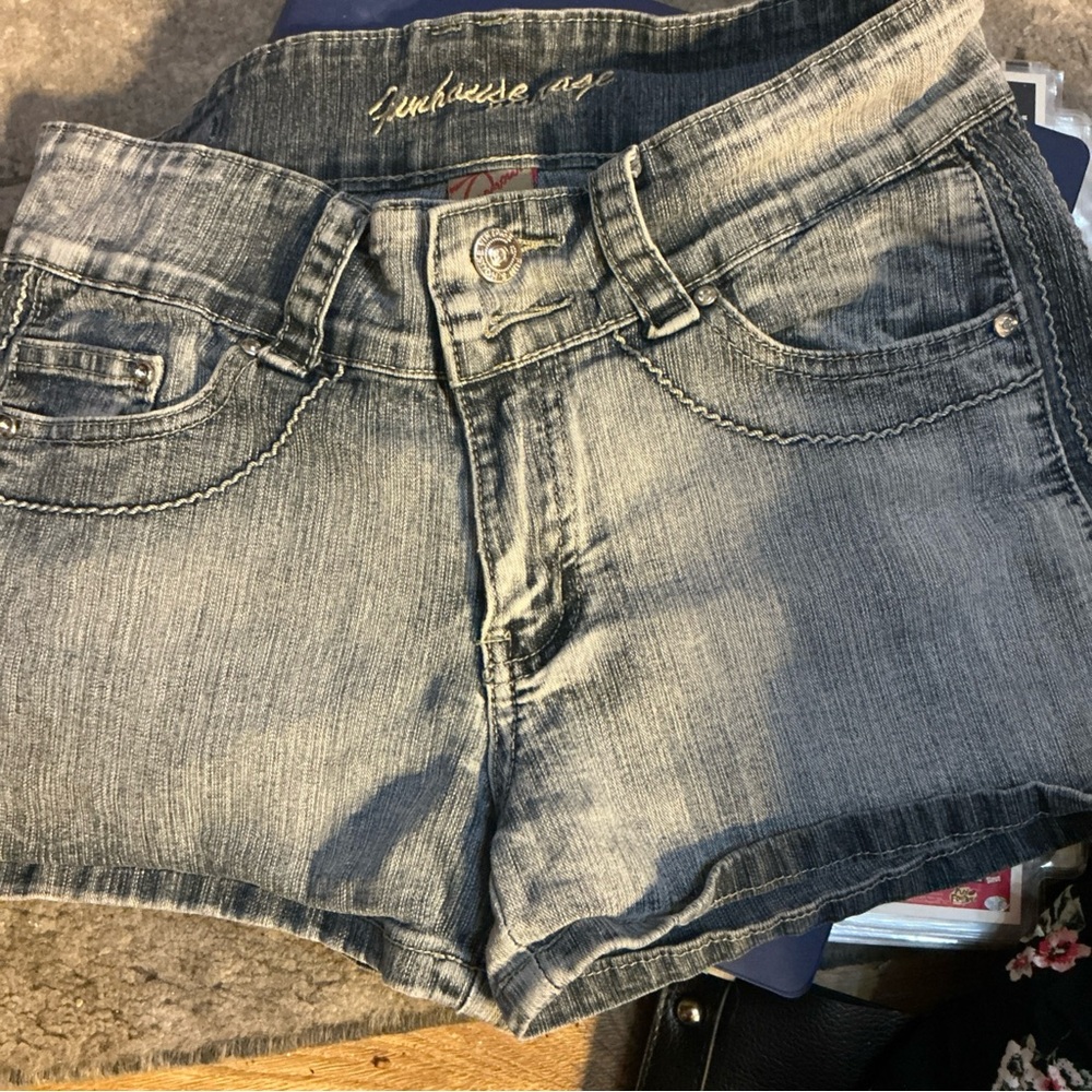 Funhouse Vintage Shorts Womens 7 Jean Denim Wash Mom Casual Ladies 28x2 Blue
